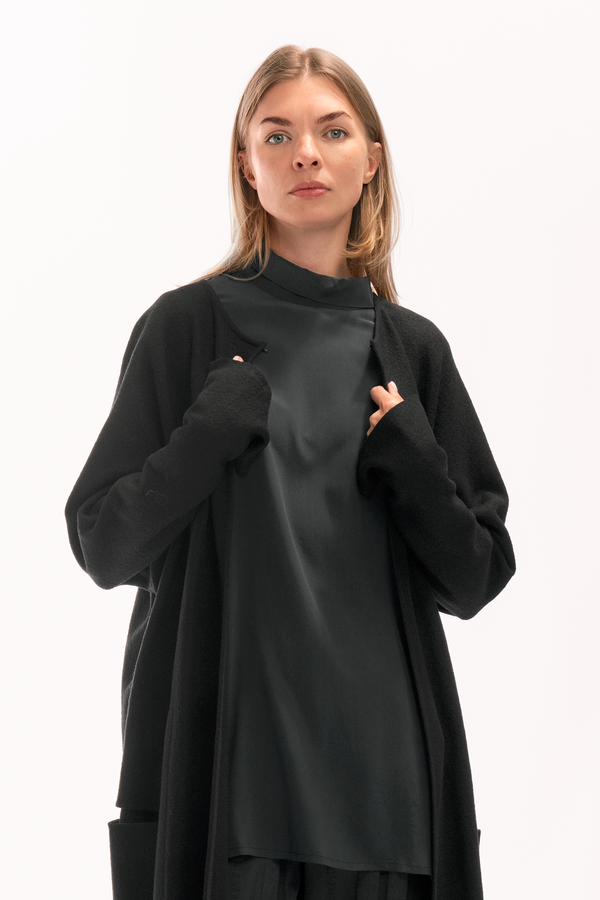 Cardigan-тренч  WANDA чорний AG-217-25113-Wanda_ЧОР фото